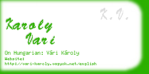karoly vari business card