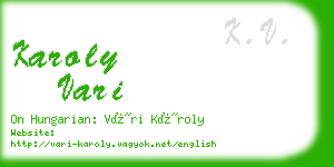 karoly vari business card
